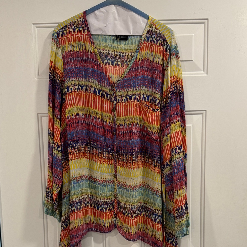 New Directions Multicolor Patterned Top